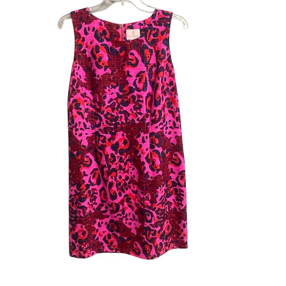 Julie Brown Colorful A Line Dress Size 10 Pink Leopard Cheetah Party Event - Picture 1 of 5